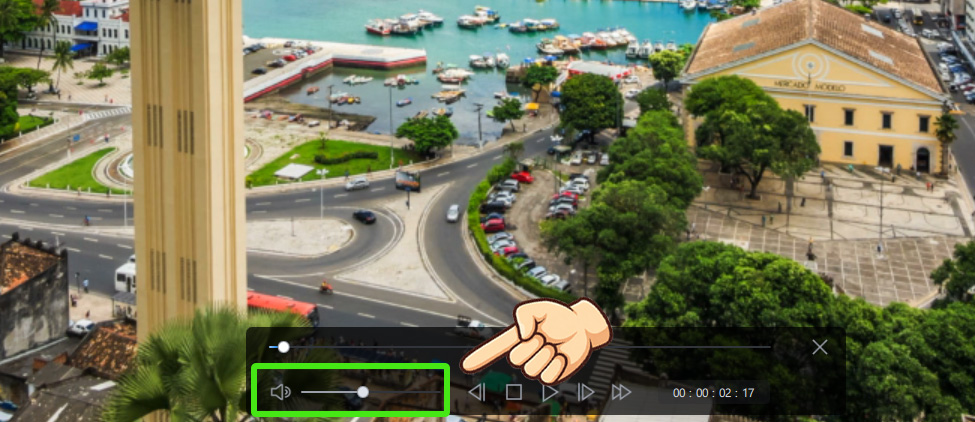 PowerDirectorで音が出ない！音声が聞こえない場合のトラブルガイド　プレビューウィンドウ下の音量スライダーがゼロになっていないか