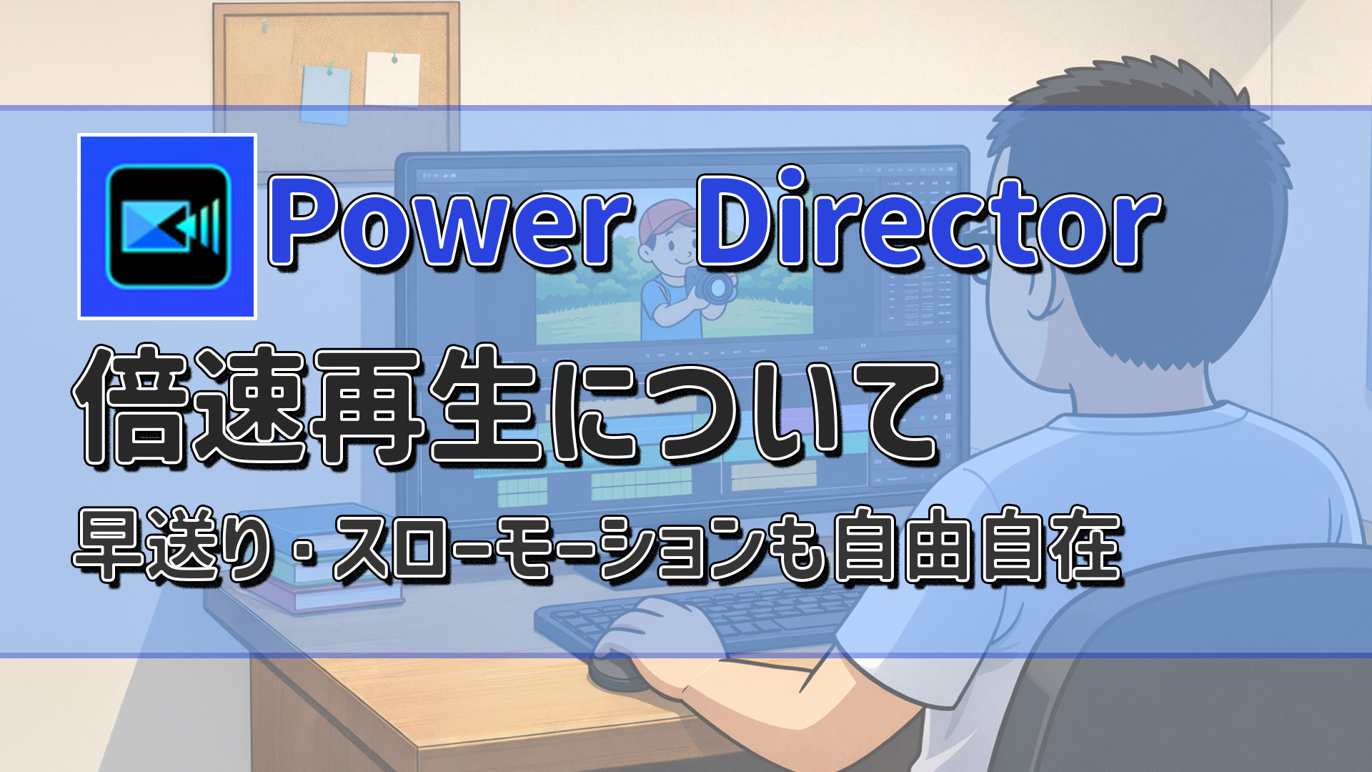 PowerDirector再生速度ガイド|倍速・スローモーションも自由自在!アイキャッチ